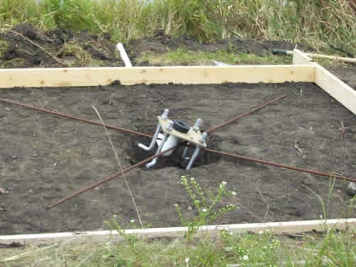 First stages of building the windmill aerator pump built in Cedar Falls, Iowa