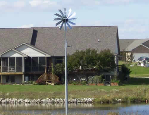 Cedar Falls, IA windmill aerator for a pond.