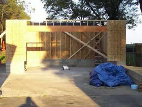 This is garage construction in Waterloo, Iowa